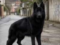 Safkan siyah alman çoban köpeği