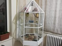 SALMA CAM VİTRİN KAFES-PORSELEN LAMBA ISITICILI