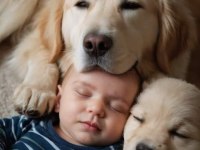 Tatlı Golden Retriever bebekler