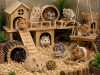 Yavru ve yetişkin Hamster