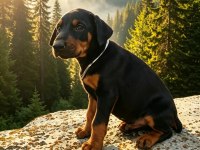 A kalite iri döşlü doberman yavru