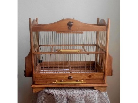 Işık sistemli ceviz ağacından nostaljik kafes