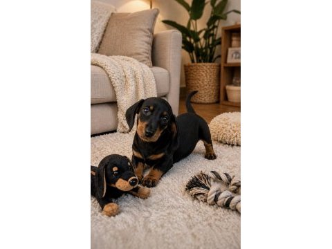Orjinal dachshund sosis yavrular