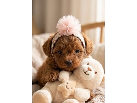 Toy poodle red brown bebeklerimiz yuvalarını arıyor