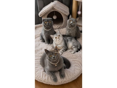 Dişi scottish fold ve kuzenleri teslime hazır