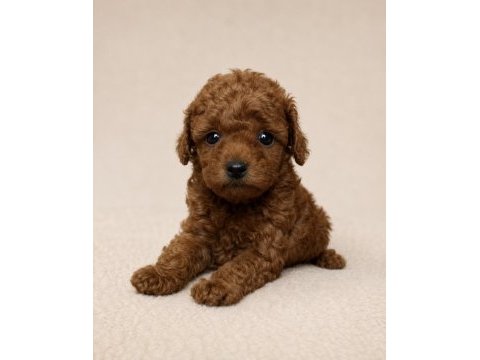 Sevimli toy poodle yavruları