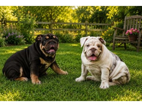 Üst düzey ingiliz bulldog yavrular
