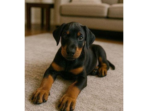 Doberman kızıl ve siyah yavrularım