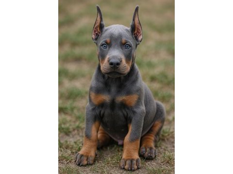 Blue dişi doberman estetikli yavrular