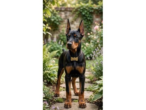 Estetikli 2 aylık doberman fırtına gibi fırlama yavrular
