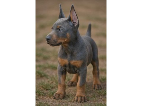 Blue dişi doberman estetikli yavrular