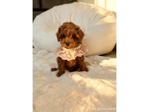 Teslime hazır kore red brown poodle yavru