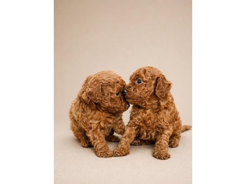 Sevimli poodle yavruları