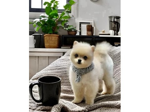 Erkek çift tesis karnesi aşısı ve çiş eğitimli pomeranian