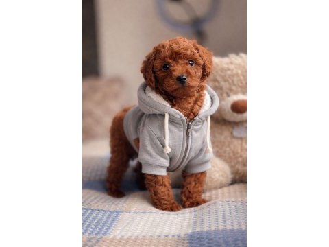 Red brawn toy poodle yavrular
