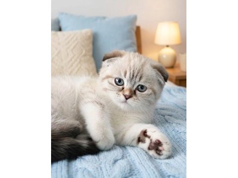 Mavi gözlü yavru scottish fold