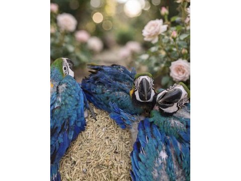 Yasal belgeli faturalı çipli macaw