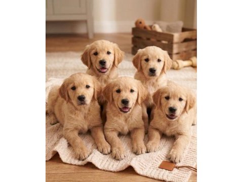 Son derece sosyal ve oyuncu golden retriever yavrularımız