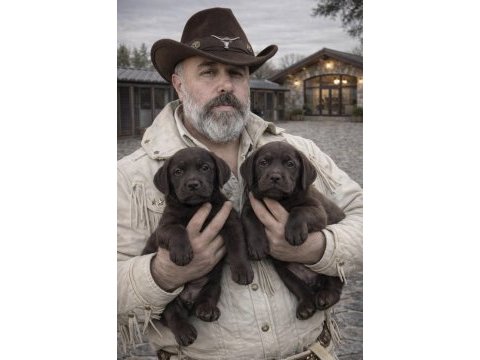 Köpeklere fısıldayan adam güvencesi ile labrador yavrsu