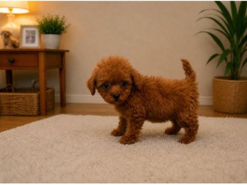 Red toy ve micro poodle yavruları aşılı sağlıklı