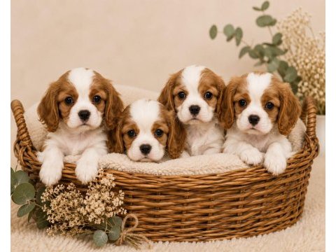 Safkan kraliyet mensubu cavalier king charles yavrular