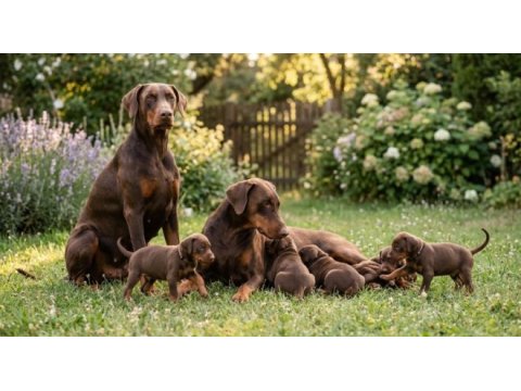 Doberman siyah ve çikolata ruhsatlı çiftliğimizden