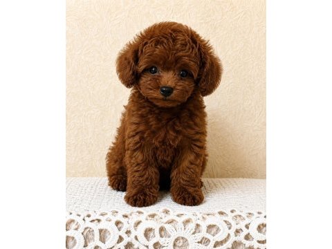Red brown minyatür toy poodle yavrular