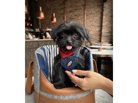 Black morkie çok sevimli
