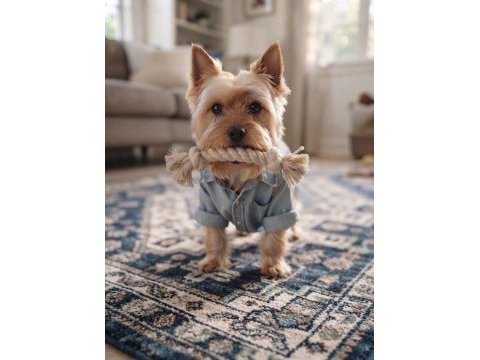 Gold silver renk yorkshire terrier