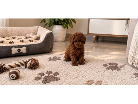 Red brown poodle yavrularım orijinal