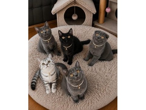 Dişi scottish fold ve kuzenleri teslime hazır