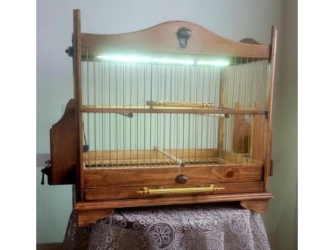 Işık sistemli ceviz ağacından nostaljik kafes