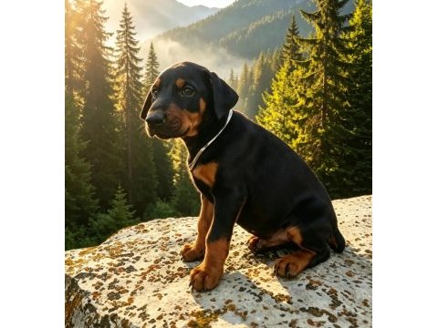 A kalite iri döşlü doberman yavru
