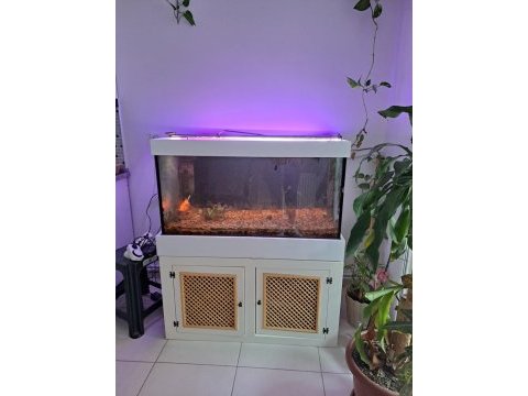 1 cm cam el yapımı demir profil mobilyalı akvaryum