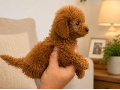 Red toy ve micro poodle yavruları aşılı sağlıklı