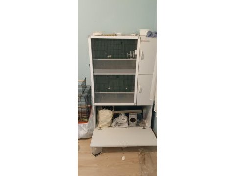 Pvc kafes ve malzemeler ile birlikte sultan papağanı