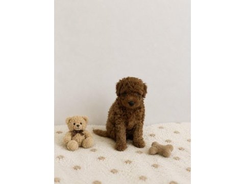Red brown toy poodle miniğimiz