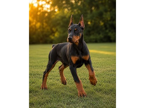 Estetikli 2 aylık fırtına gibi doberman yavrular