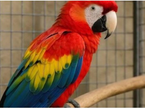 Ara macaw kırmızı sarı evcil 