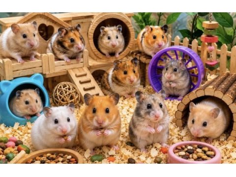 Yavru ve yetişkin hamster